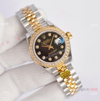 3A Factory 1:1 Copy Rolex Datejust 28MM Watches Two Tone with Diamonds